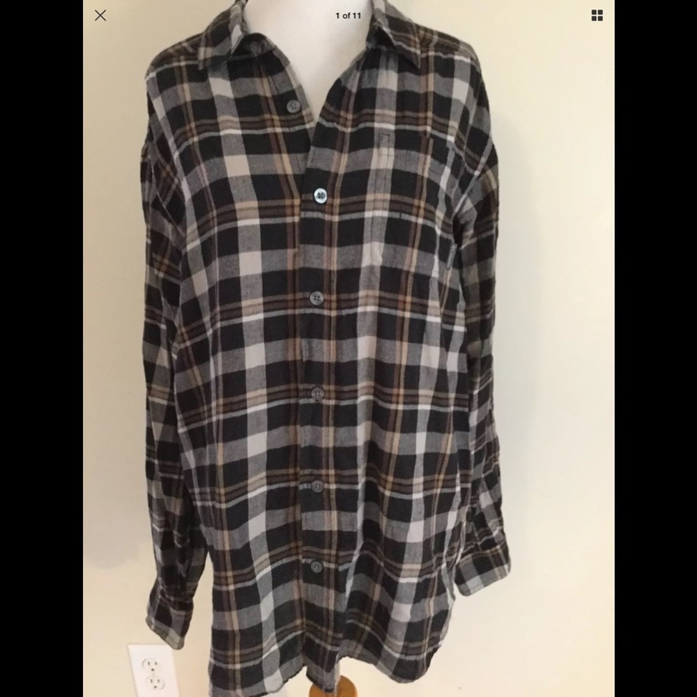 Columbia men’s plaid flannel button down shirt med